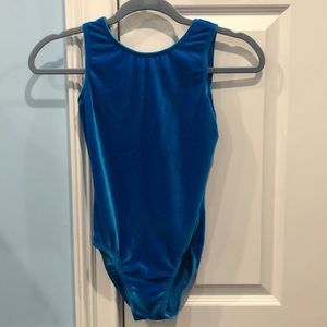 Blue Velvet Leotard GK - scoop neck